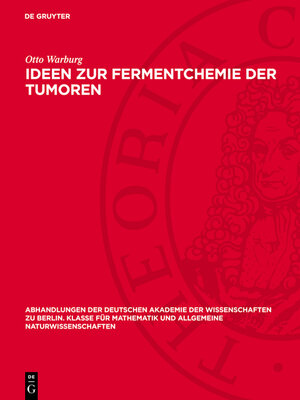 cover image of Ideen zur Fermentchemie der Tumoren
